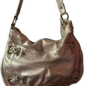 B Makowsky soft leather shoulder bag - excellent condition- silver